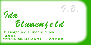 ida blumenfeld business card